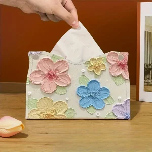 Elegant Floral Pattern Tissue Box